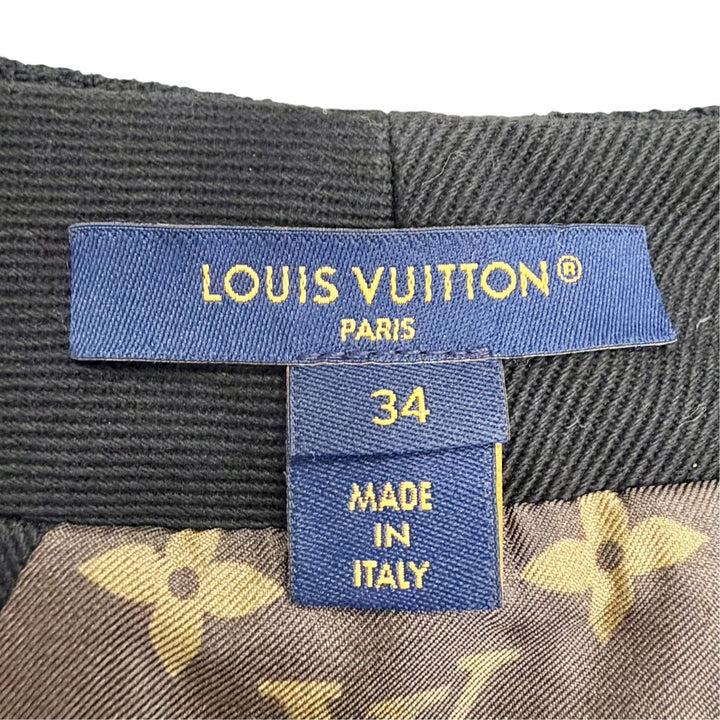 Excellent LOUIS VUITTON Monogram-lined double waistcoat dress long gilet 34