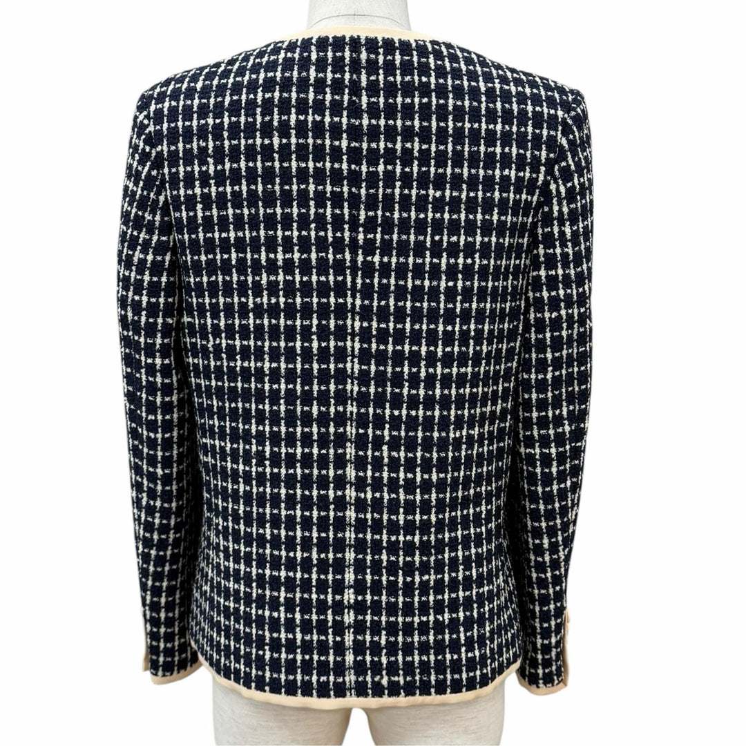 Excellent VALENTINO Jacket V-logo button tweed boucle Virgin wool 38 7B3CE4H09E4