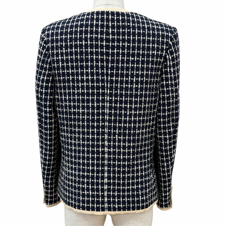Excellent VALENTINO Jacket V-logo button tweed boucle Virgin wool 38 7B3CE4H09E4