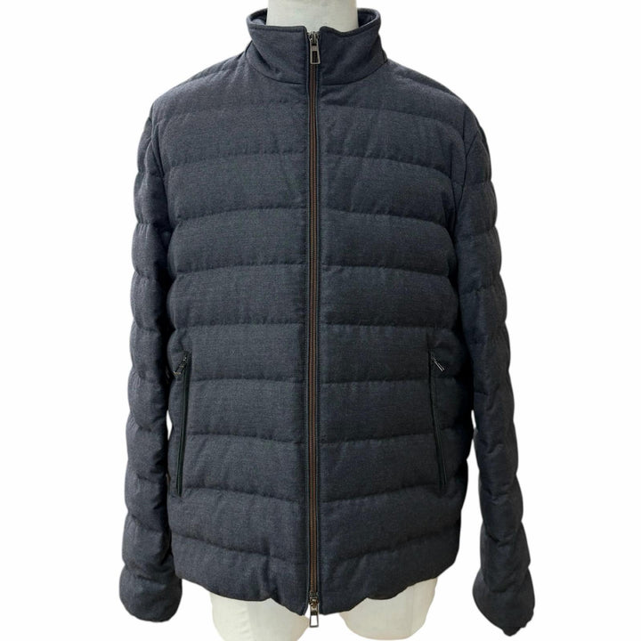 Great Loro Piana Down jacket double zip up gray wool mens L