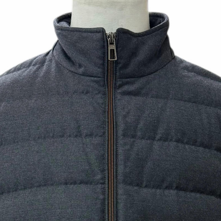 Great Loro Piana Down jacket double zip up gray wool mens L