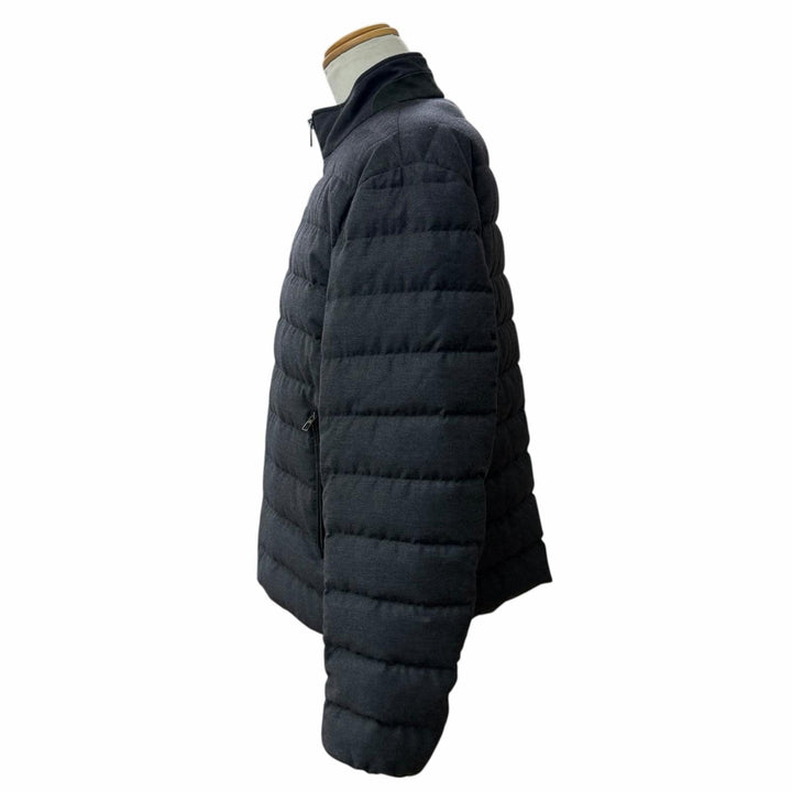 Great Loro Piana Down jacket double zip up gray wool mens L