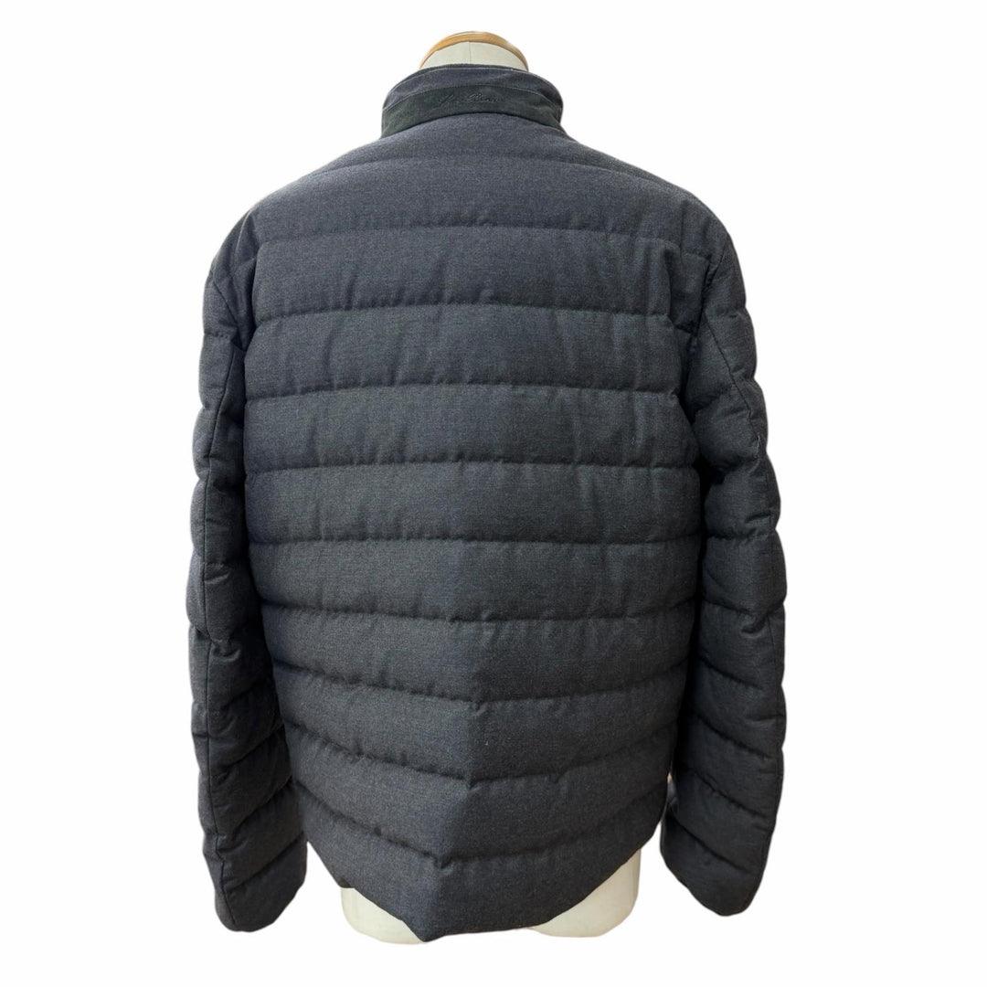 Great Loro Piana Down jacket double zip up gray wool mens L