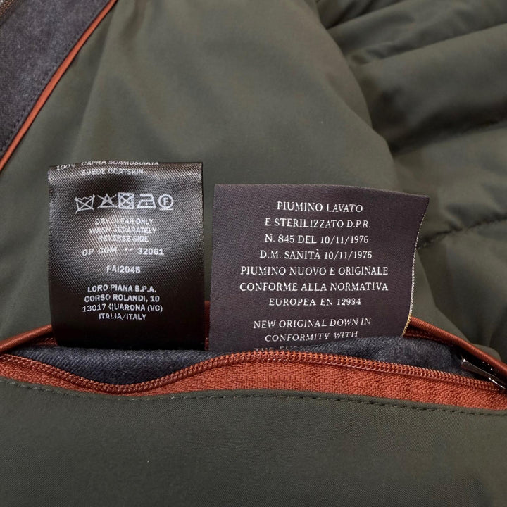 Great Loro Piana Down jacket double zip up gray wool mens L