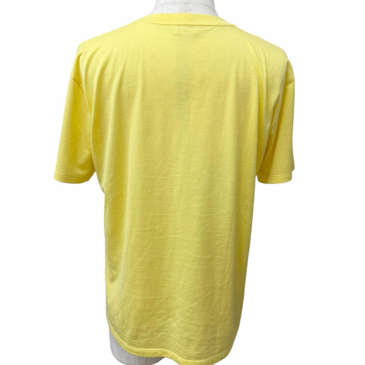 Excellent CELINE Short sleeve T-shirt Logo print Loose fit yellow cotton mens