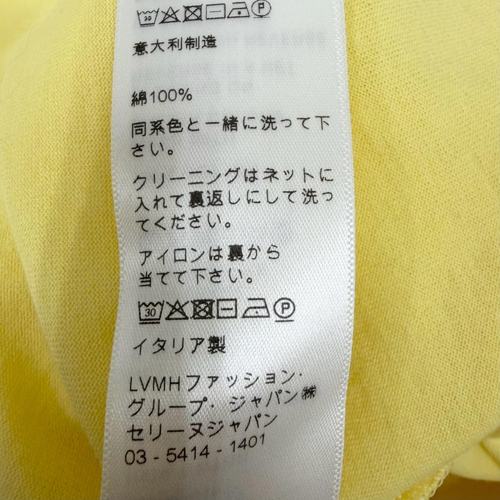 Excellent CELINE Short sleeve T-shirt Logo print Loose fit yellow cotton mens