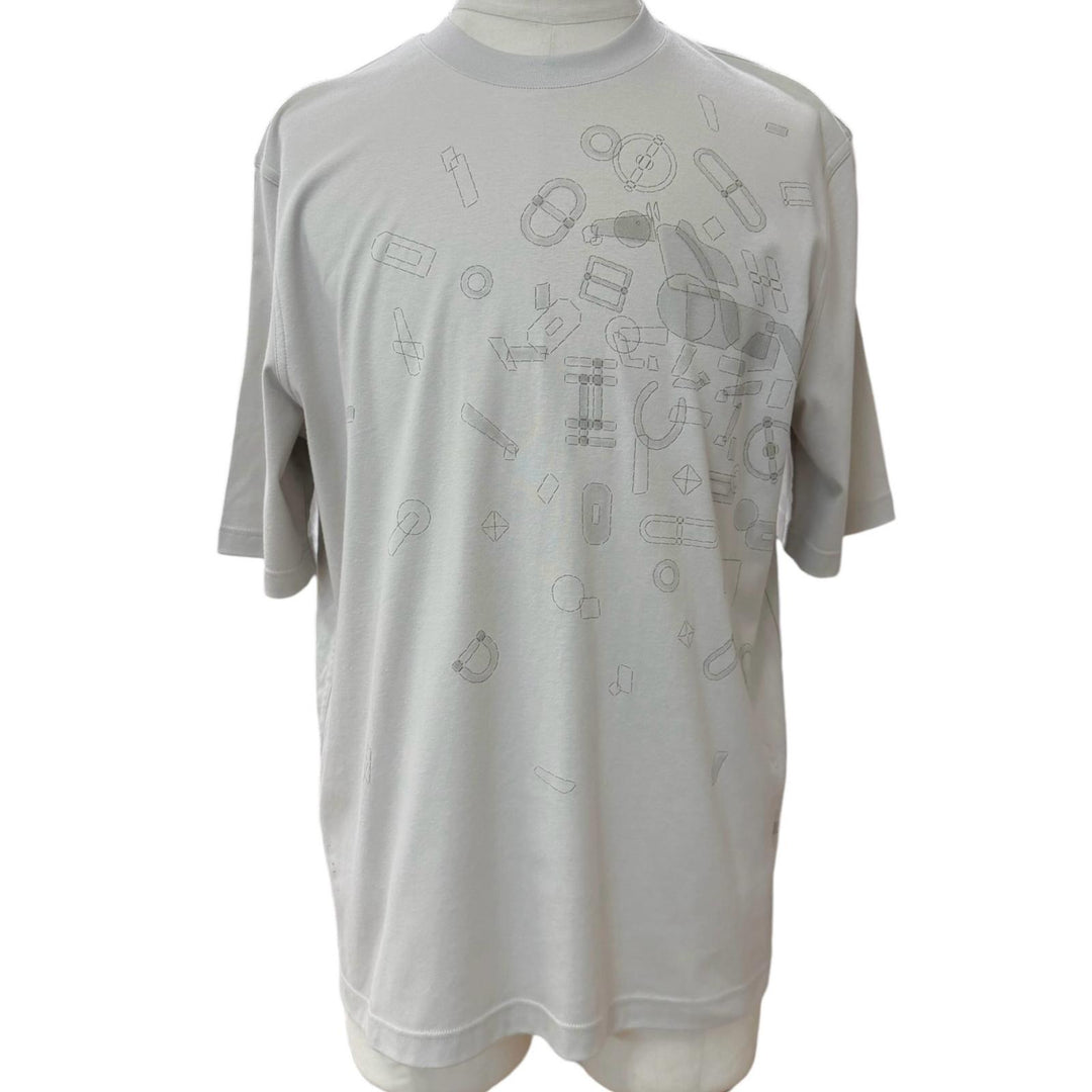Pristine HERMES Short sleeve T-shirt Fragments Equestres Crew neck S H557910HA