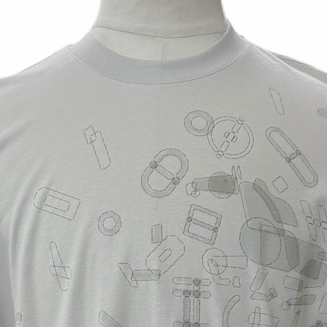 Pristine HERMES Short sleeve T-shirt Fragments Equestres Crew neck S H557910HA