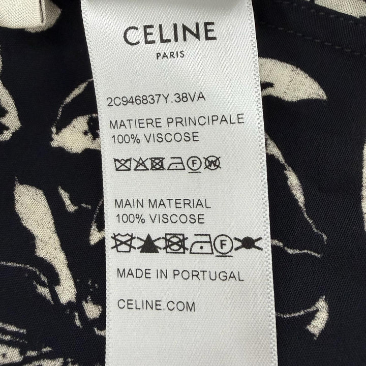 Excellent CELINE Short sleeve shirt Loose-fit Hawaiian shirt black 38 2C946837Y