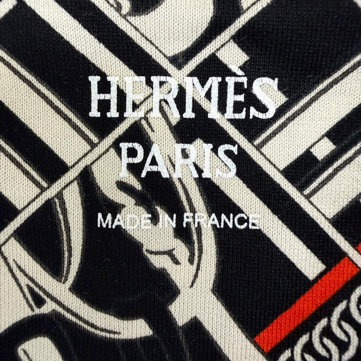 Excellent HERMES Long-sleeved T-shirt EN DESORDRE ET CHAINES Black series 36