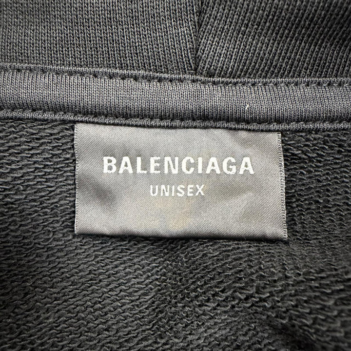 Excellent BALENCIAGA hoodie White Sweatshirt Energy Logo Patch Small Fit XS