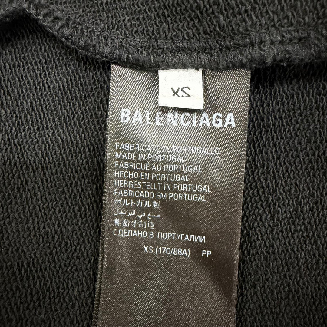 Excellent BALENCIAGA hoodie White Sweatshirt Energy Logo Patch Small Fit XS