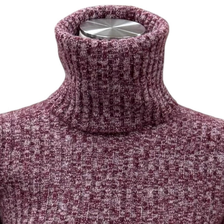 Excellent CHANEL knit COCO Mark Turtleneck Rib Knit Virgin wool 34 P75632K10895