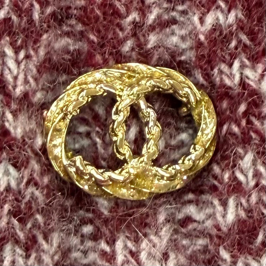 Excellent CHANEL knit COCO Mark Turtleneck Rib Knit Virgin wool 34 P75632K10895