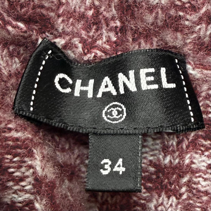 Excellent CHANEL knit COCO Mark Turtleneck Rib Knit Virgin wool 34 P75632K10895