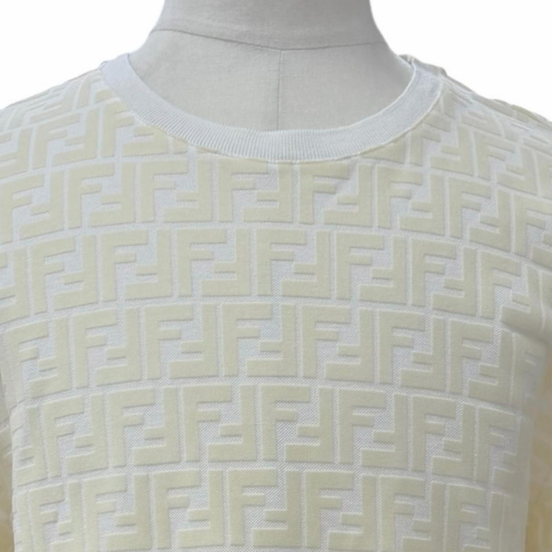 Great FENDI Short sleeve T-shirt FF logo crew neck short sleeves XS FY0936 A7D5