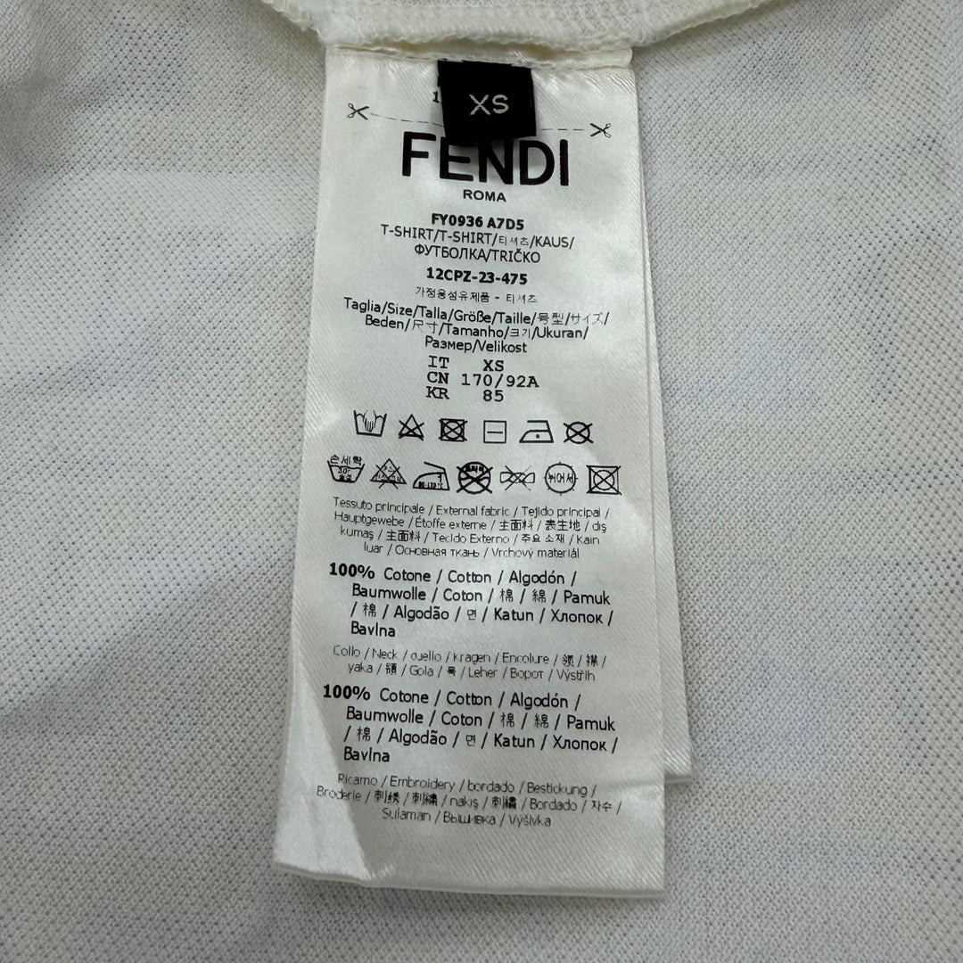 Great FENDI Short sleeve T-shirt FF logo crew neck short sleeves XS FY0936 A7D5