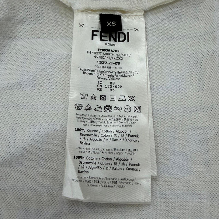 Great FENDI Short sleeve T-shirt FF logo crew neck short sleeves XS FY0936 A7D5