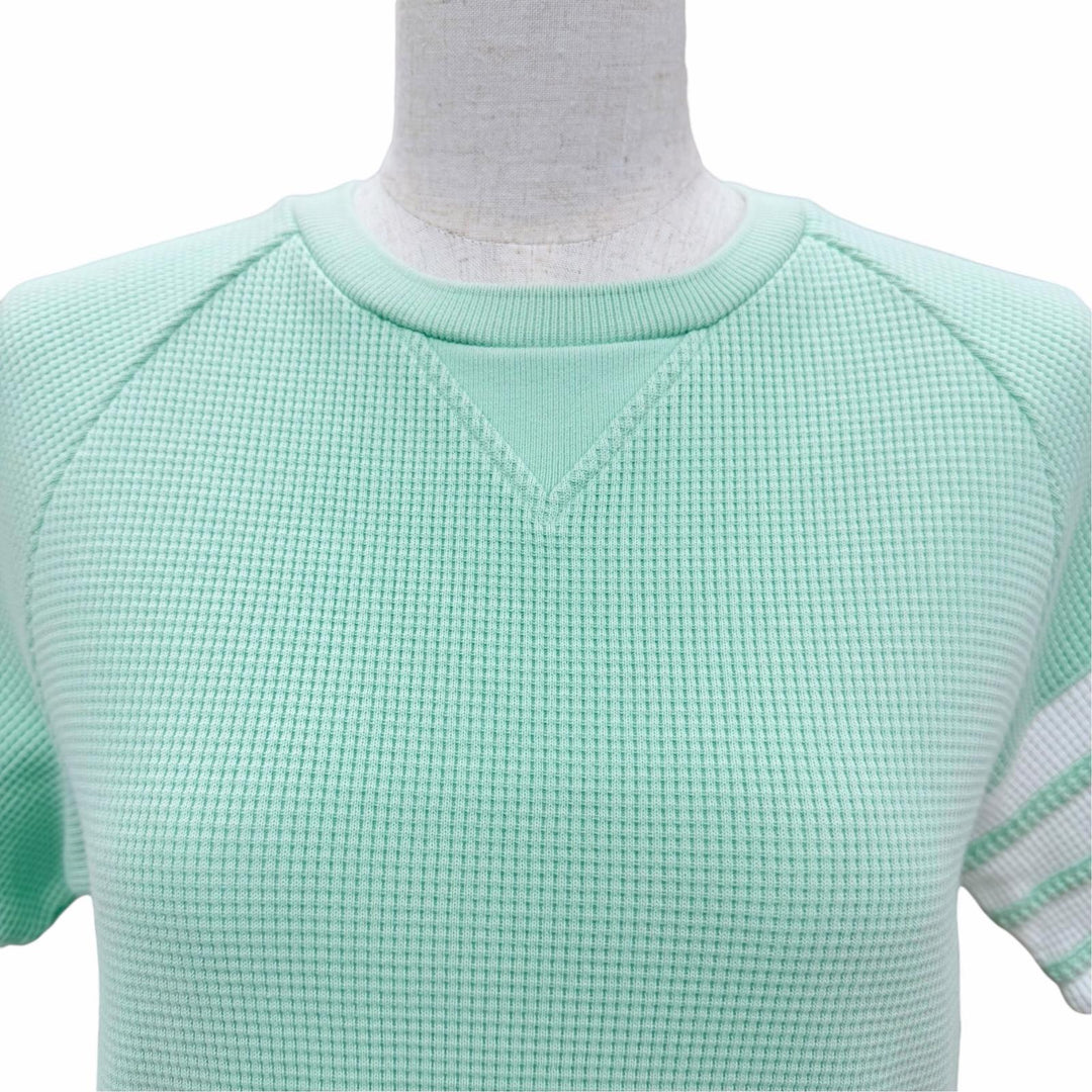 Excellent THOM BROWNE Short sleeve T-shirt 4BAR green cotton Women IT 42