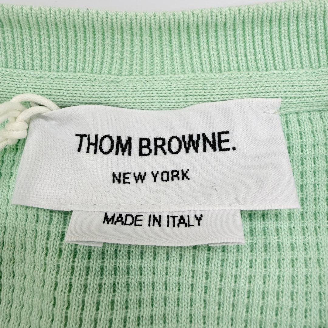 Excellent THOM BROWNE Short sleeve T-shirt 4BAR green cotton Women IT 42