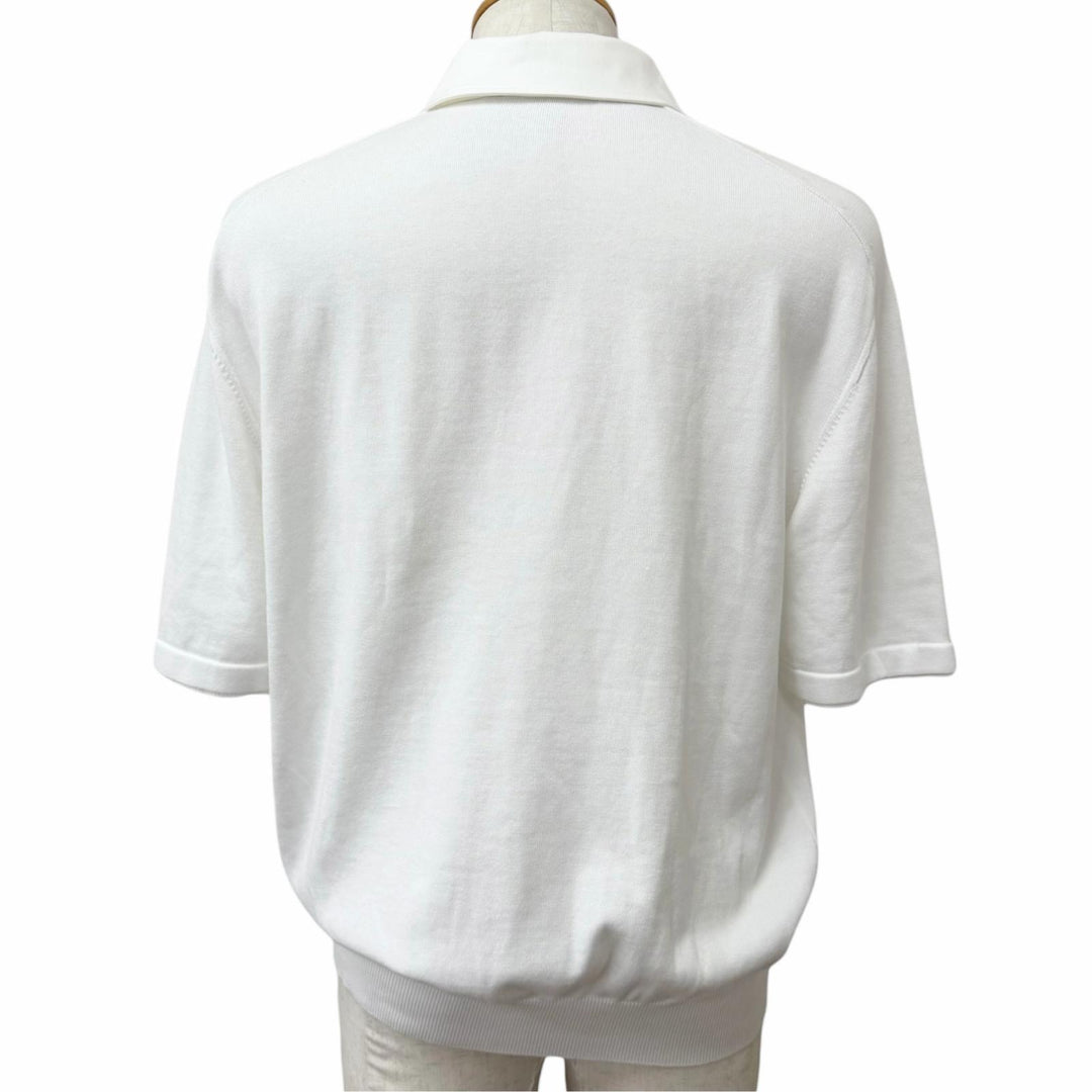 Excellent LOUIS VUITTON Short sleeve polo shirt Embroidered Short Sleeve white