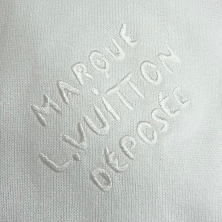 Excellent LOUIS VUITTON Short sleeve polo shirt Embroidered Short Sleeve white