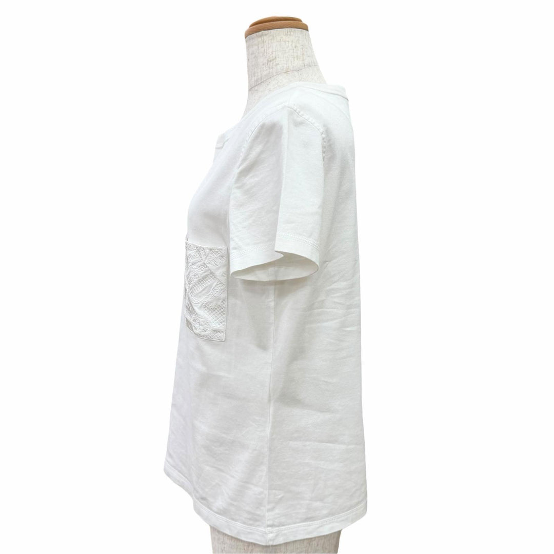 Excellent HERMES Short sleeve T-shirt Cricketis Embroidered Pocket 38 2E4611DUA