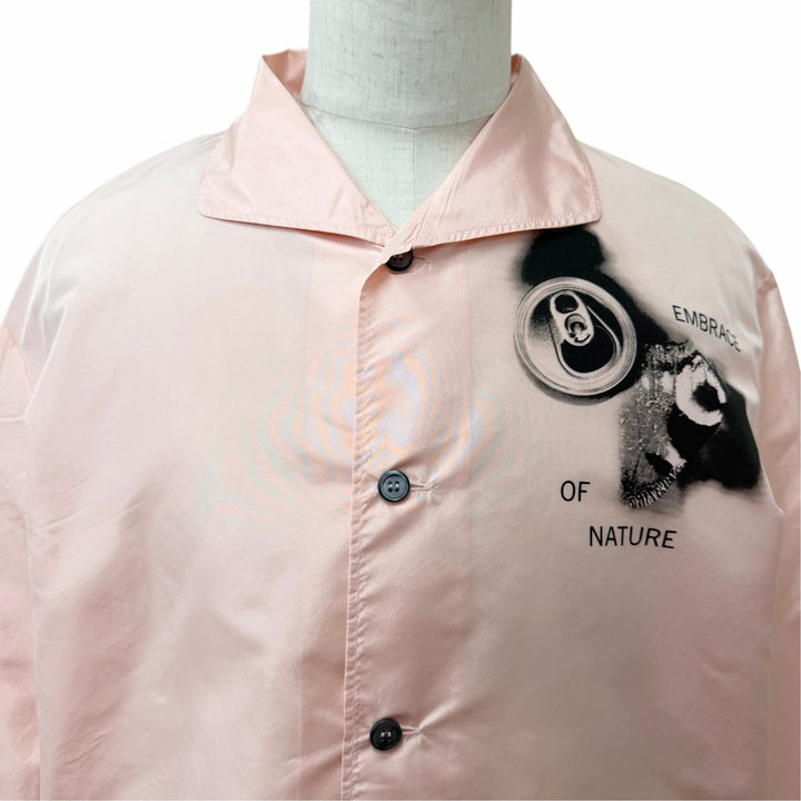 Pristine PRADA Long sleeve shirt Printed design triangle logo pajamas pink