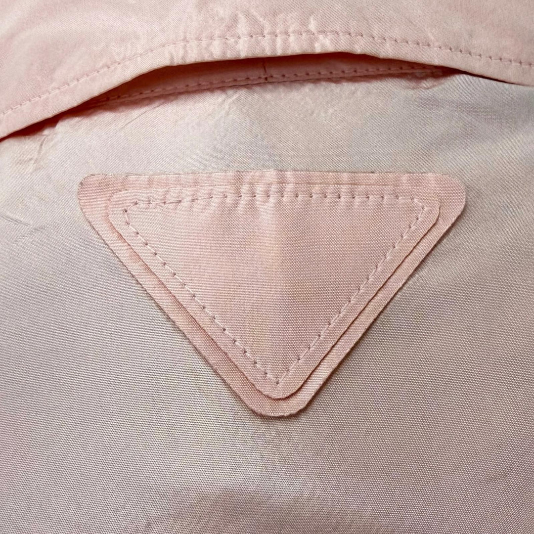 Pristine PRADA Long sleeve shirt Printed design triangle logo pajamas pink
