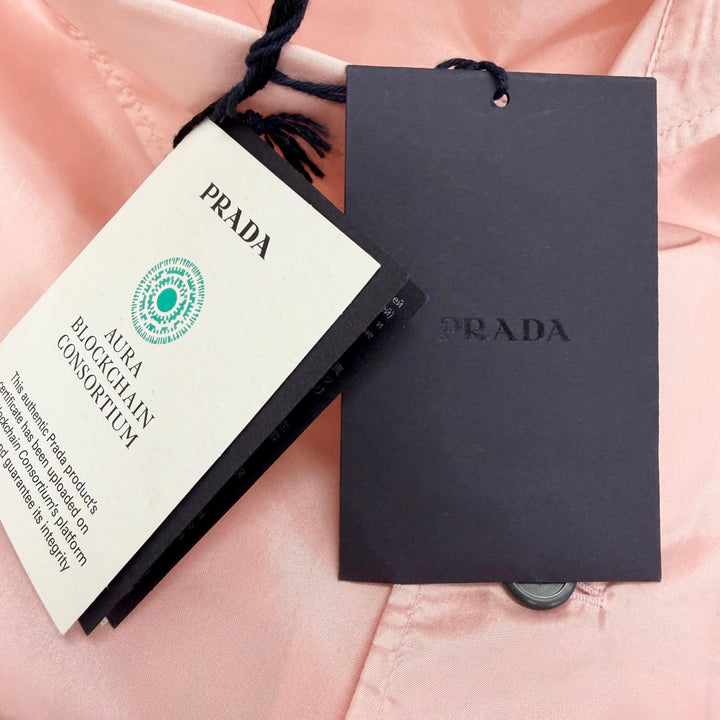 Pristine PRADA Long sleeve shirt Printed design triangle logo pajamas pink