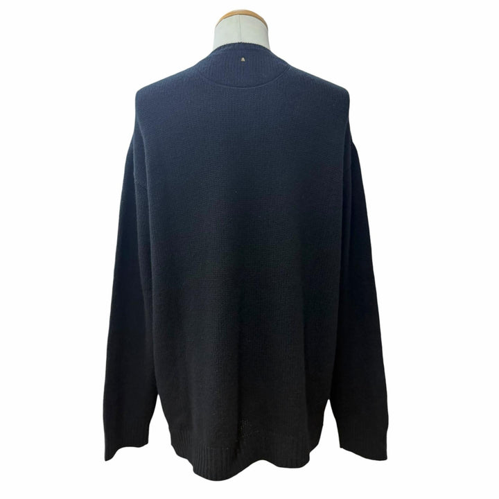 Excellent Valentino sweater Rockstud Crewneck Knit black cashmere XL 3V3KC26X9JP