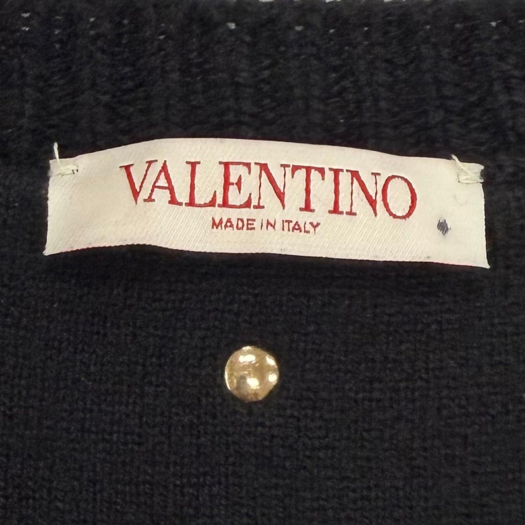 Excellent Valentino sweater Rockstud Crewneck Knit black cashmere XL 3V3KC26X9JP