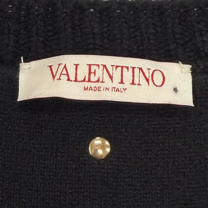 Excellent Valentino sweater Rockstud Crewneck Knit black cashmere XL 3V3KC26X9JP