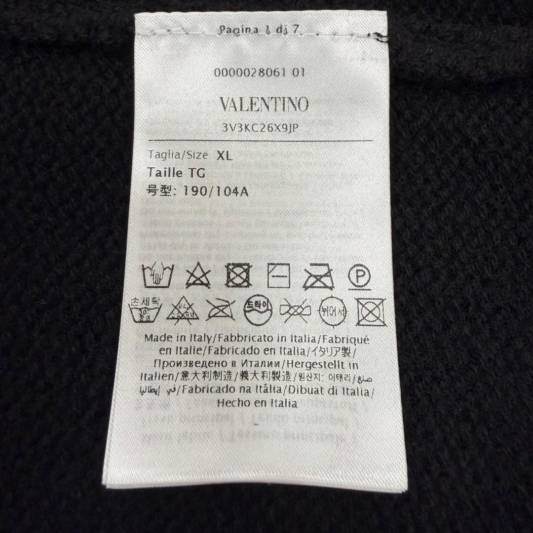 Excellent Valentino sweater Rockstud Crewneck Knit black cashmere XL 3V3KC26X9JP