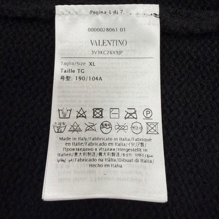Excellent Valentino sweater Rockstud Crewneck Knit black cashmere XL 3V3KC26X9JP