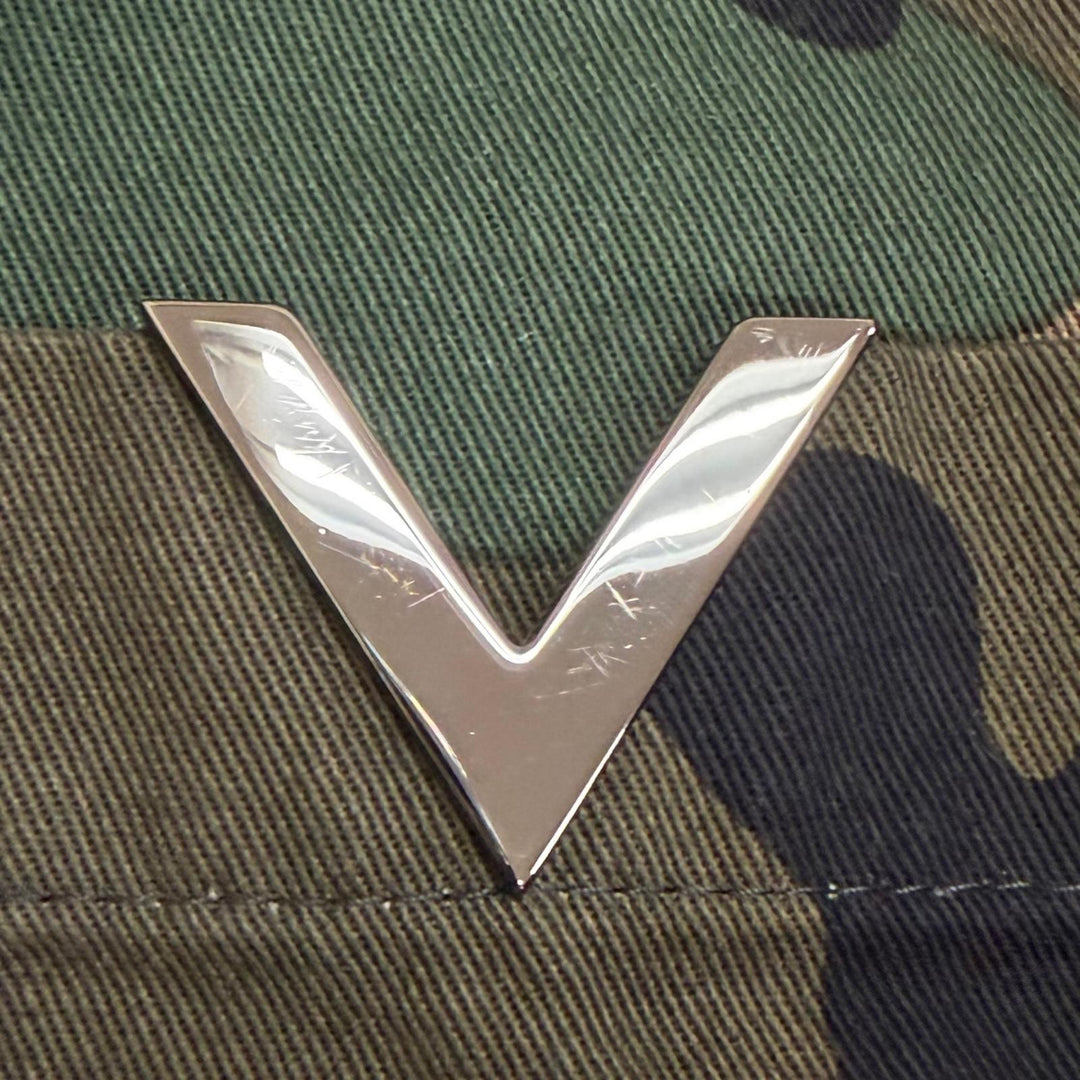 Great VALENTINO Jacket V-logo Metal Camouflage Pattern Long-Sleeve Shirt khaki