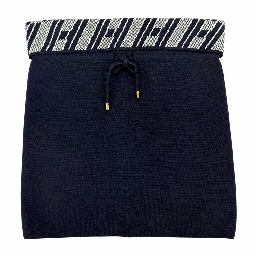Excellent HERMES Snood H Logo Neck Warmer Navy cashmere Women 3E2901D5