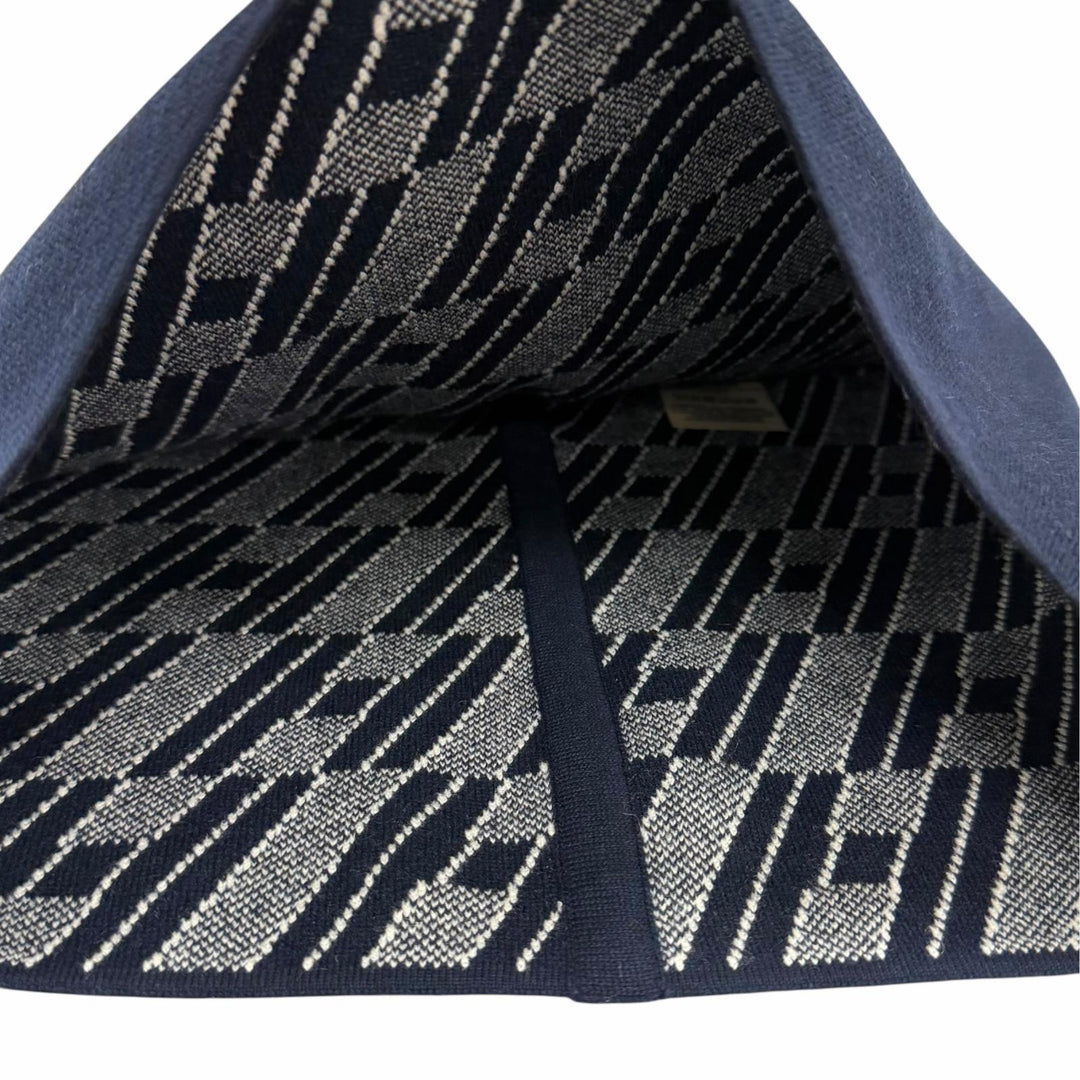 Excellent HERMES Snood H Logo Neck Warmer Navy cashmere Women 3E2901D5