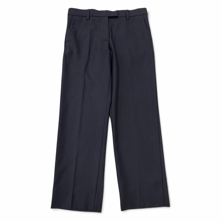 Excellent MIUMIU Pants Logo patch slacks, gabardine fabric Virgin wool 38 MP1837