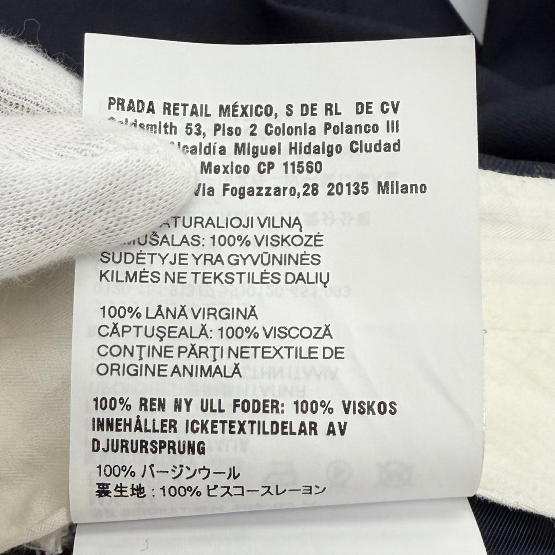 Excellent MIUMIU Pants Logo patch slacks, gabardine fabric Virgin wool 38 MP1837