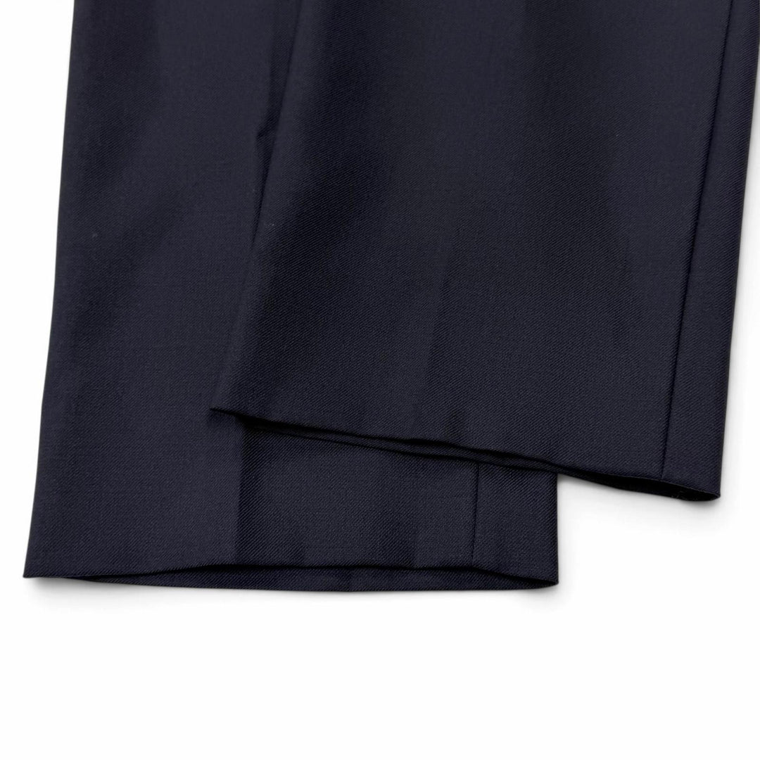 Excellent MIUMIU Pants Logo patch slacks, gabardine fabric Virgin wool 38 MP1837