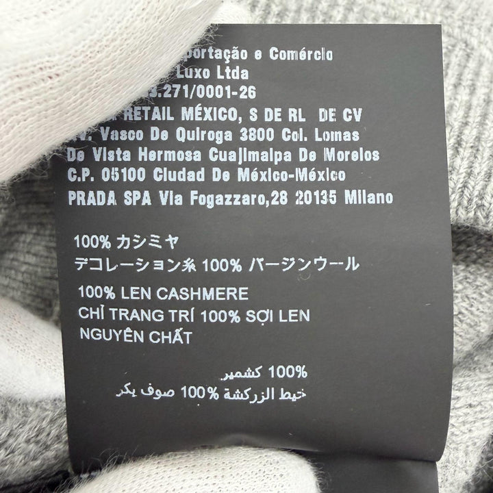 Great PRADA Triangle Logo Long Knit Sweatpants gray cashmere Women IT 38 22221