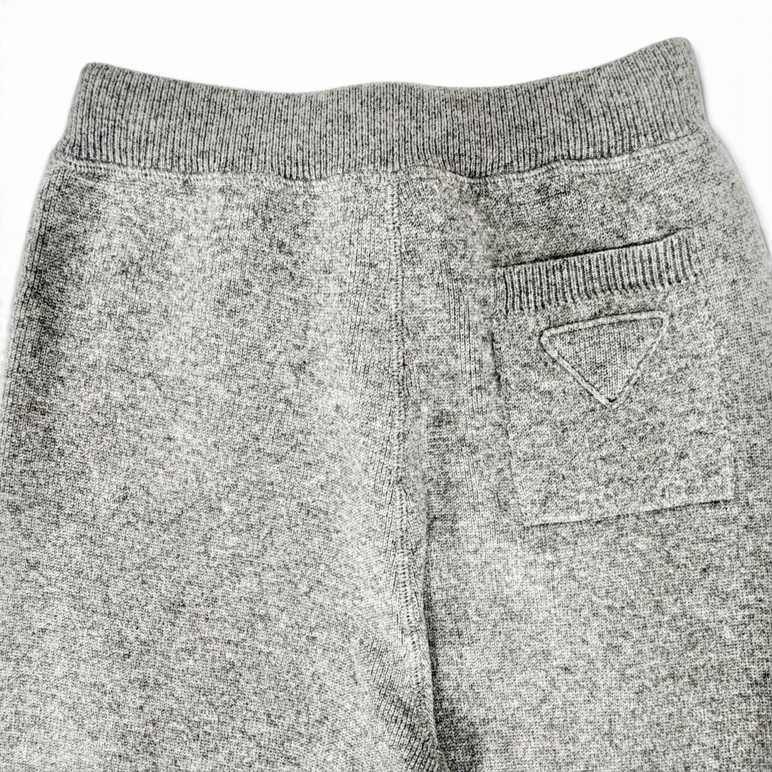 Great PRADA Triangle Logo Long Knit Sweatpants gray cashmere Women IT 38 22221