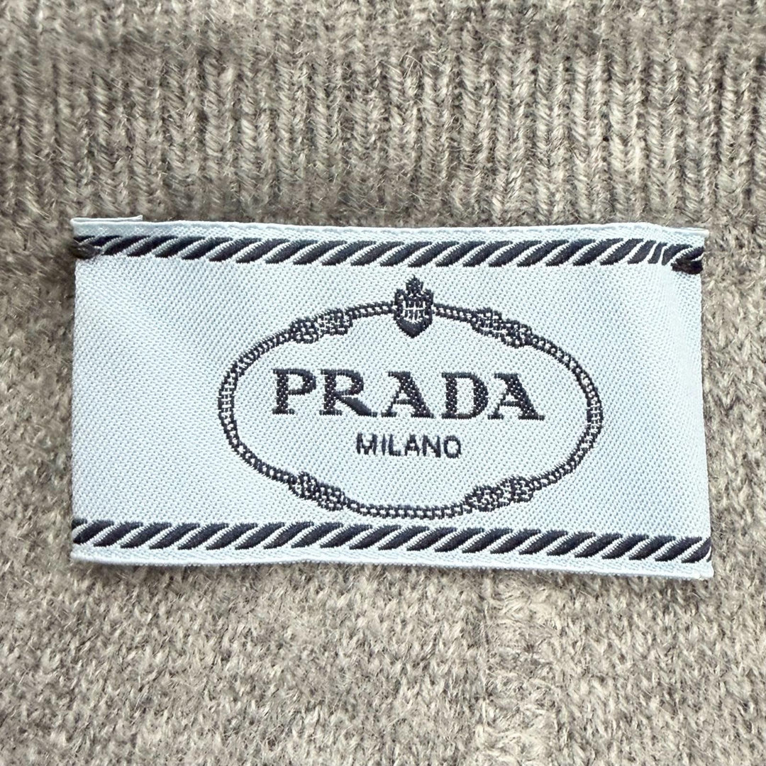 Great PRADA Triangle Logo Long Knit Sweatpants gray cashmere Women IT 38 22221