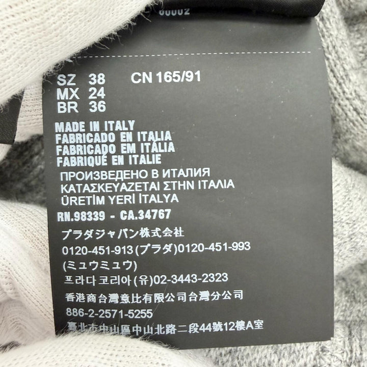 Great PRADA Triangle Logo Long Knit Sweatpants gray cashmere Women IT 38 22221