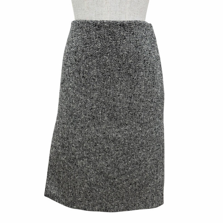 Pristine GUCCI Tight Skirt Side slit tweed Black series cotton Women 40 846316