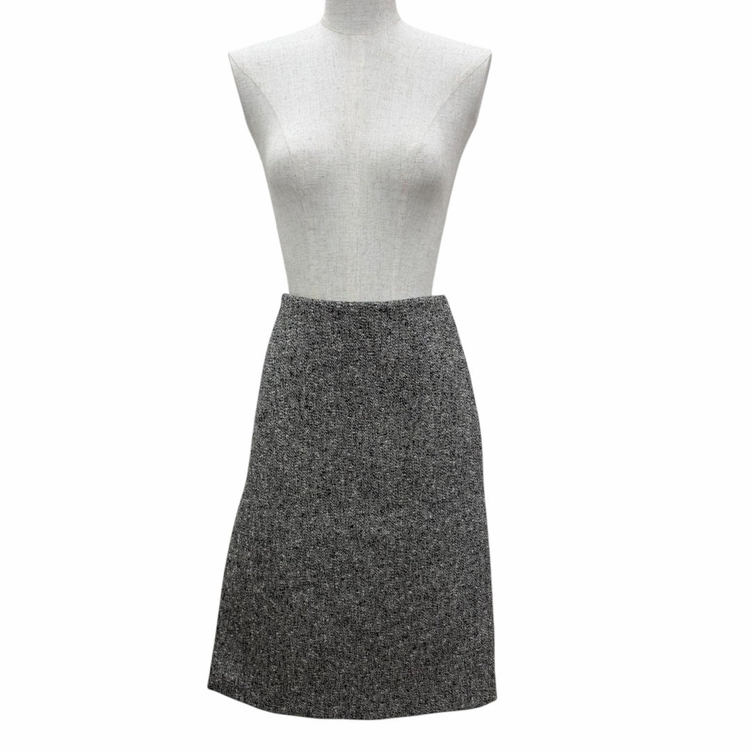 Pristine GUCCI Tight Skirt Side slit tweed Black series cotton Women 40 846316
