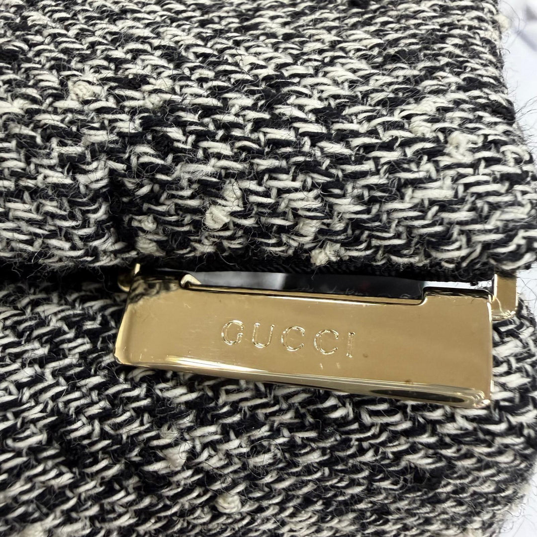 Pristine GUCCI Tight Skirt Side slit tweed Black series cotton Women 40 846316