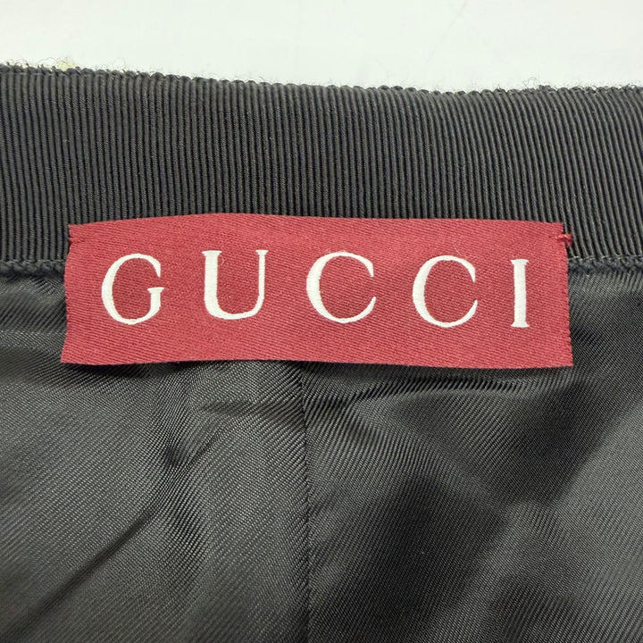 Pristine GUCCI Tight Skirt Side slit tweed Black series cotton Women 40 846316