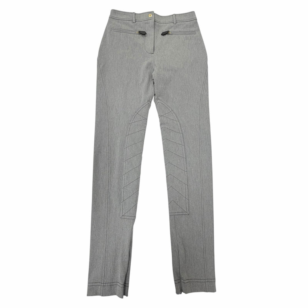 Pristine BURBERRY Pants Logo buttons, hem zipper gray cotton Women EU 38 8030987